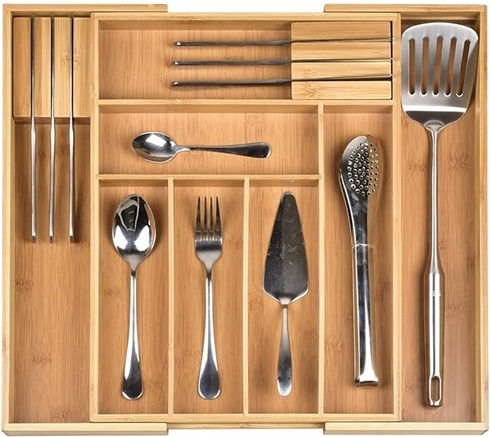 Finetto Organizator de Tacâmuri Extensibil din Lemn pentru Sertar Finetto Organizator de Tacâmuri Extensibil din Lemn pentru Sertar