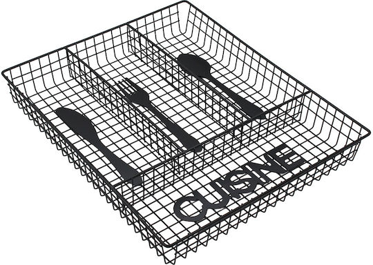 Keskor Organizator Metalic pentru Tacâmuri de Sertar 26x32.5x4.5 cm Negru