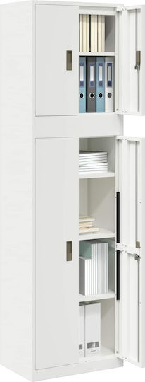 Büroschrank aus Metall und Glas mit Schloss 60x40x210cm