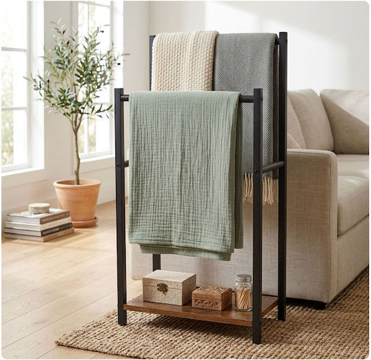 Relaxdays Καλόγερος Μπάνιου Διπλός ​42x80cm Μαύρος