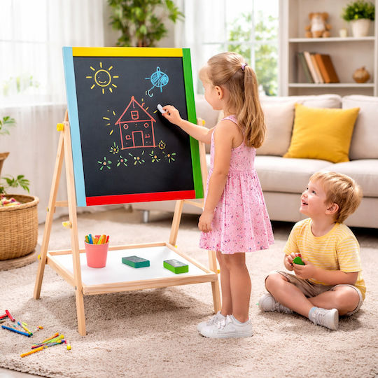 Kruzzel Beidseitige Tafel für Filzstifte und Kreide 65,5 x 40 x 33 cm