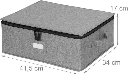 Relaxdays Fabric Storage Box with Lid Grey 2 Pieces