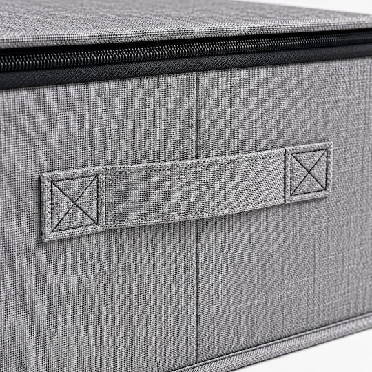 Relaxdays Fabric Storage Box with Lid Grey 2 Pieces