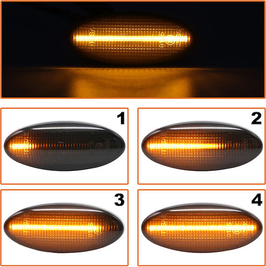 Opel Vectra B 95-02 Dynamisches LED-Seitenblinker-Set, Getönt, 2 Stück