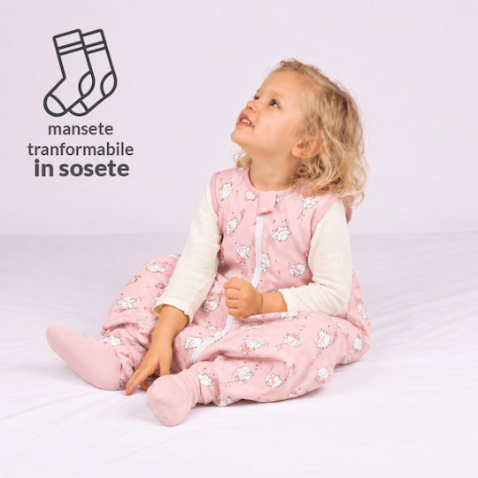 Kidizi Sac de dormit de primăvară cu picioare 1 tog roz