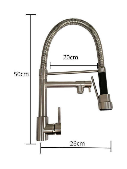 Counter-Mounted Kitchen Faucet Flexible Silver Counter-Mounted Kitchen Faucet Flexible Silver
