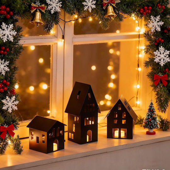 Led House Комплект метални черни фенери 3 бр.
