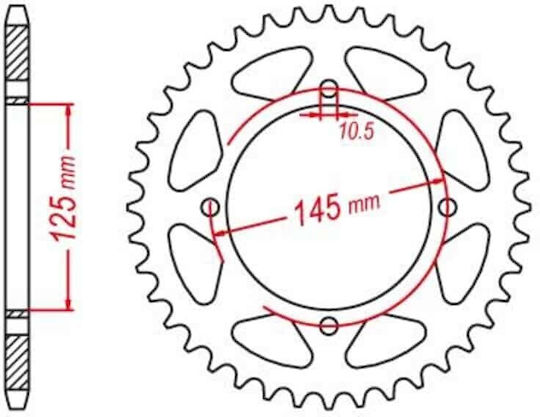 JT ZBK Black Rear Sprocket Yamaha XT 600cc E Motorcycle 45 Teeth