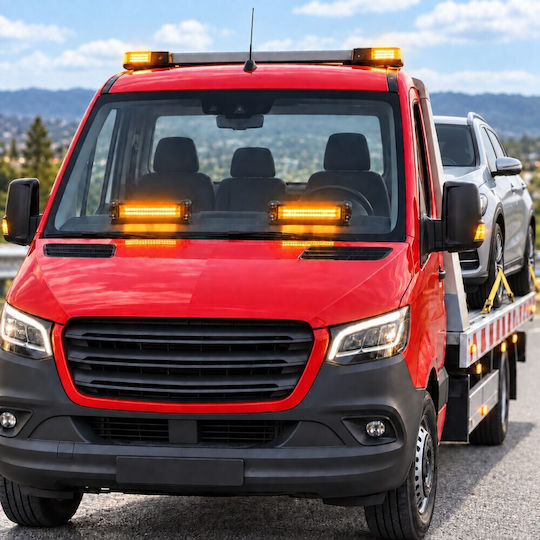 Professional Double Windshield-Mounted Car Beacon Orange Strobe Warning Light 12/24v 56 Ultracob LED 14000lm Tc-620