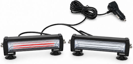 Professional Dual Windshield Car Beacon Red-Blue Strobe Signal Light 12/24V 56 Ultracob LED 14000lm Tc-619