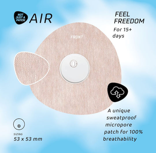 Not Just A Patch Air Cutout Αδιάβροχο Αυτοκόλλητο Αισθητήρα Freestyle Libre 3 20τμχ – Μπεζ