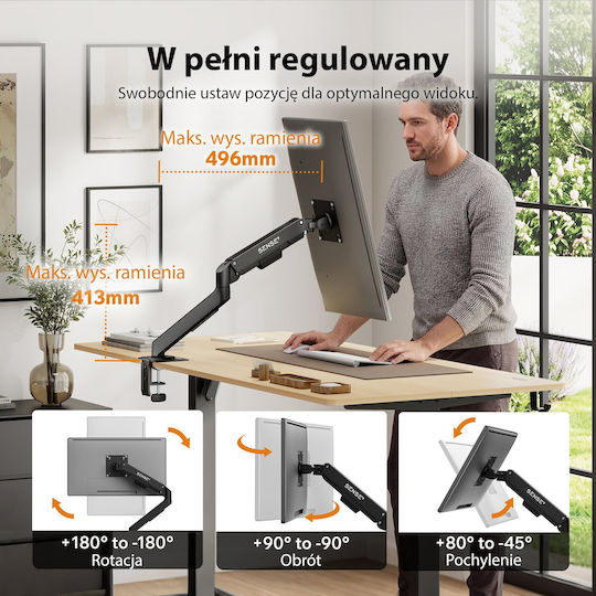 SENSE7 Настолна Стойка за Монитор с Рамо (017979)