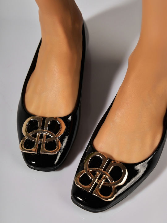 Orsey Women's Patent Leather Ballerina Shoes Black