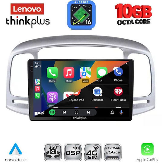 Lenovo Auto-Audiosystem für BMW X2 / X6 und Hyundai Accent 2005–2012 (Bluetooth/USB/Wi-Fi/GPS/Apple CarPlay/Android Auto) mit 9-Zoll-Touchscreen