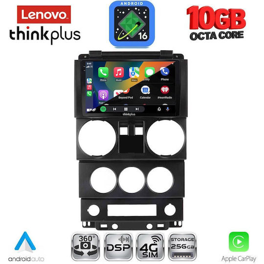 Lenovo Auto-Audiosystem für BMW X2 / X6 Jeep Wrangler 2006–2011 (Bluetooth/USB/WiFi/GPS/Apple CarPlay/Android Auto) mit 9-Zoll-Touchscreen