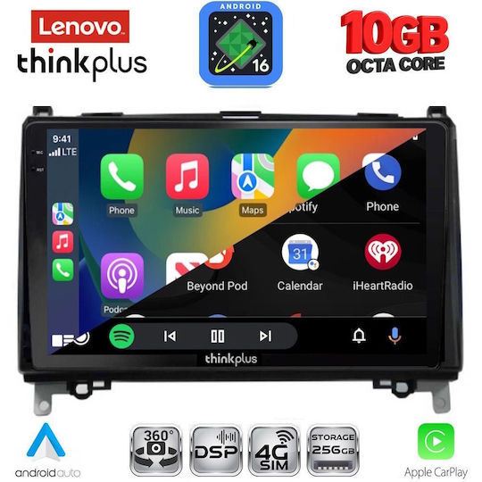 Lenovo Auto-Audiosystem für Mercedes-Benz Sprinter / Vito BMW X2 / X6 2007–2020 (Bluetooth/USB/WiFi/GPS/Apple-CarPlay/Android-Auto) mit 9-Zoll-Touchscreen