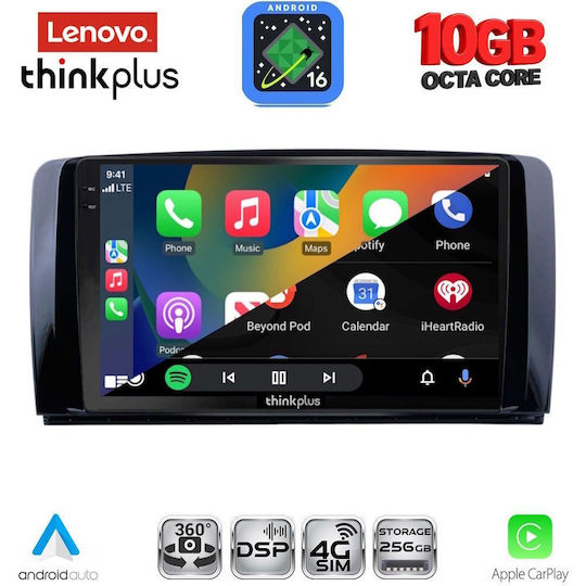 Lenovo Auto-Audiosystem für Mercedes-Benz R-Klasse BMW X2 / X6 2006-2015 (Bluetooth/USB/WiFi/GPS/Apple-CarPlay/Android-Auto) mit 9"-Touchscreen