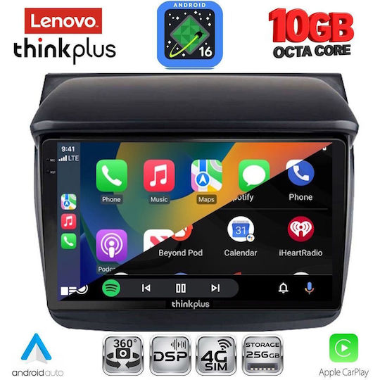 Lenovo Auto-Audiosystem für Mitsubishi L200 BMW X2 / X6 2006-2015 (Bluetooth/USB/WiFi/GPS/Apple-CarPlay/Android-Auto) mit 9" Touchscreen