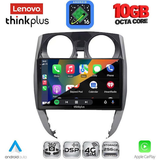 Lenovo Auto-Audiosystem für BMW X2 / X6 Nissan Note 2012–2020 (Bluetooth/USB/WiFi/GPS/Apple CarPlay/Android Auto) mit 10" Touchscreen