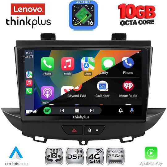 Lenovo Auto-Audiosystem für Opel Crossland / Grandland BMW X2 / X6 2017-2025 (Bluetooth/USB/WiFi/GPS/Apple-CarPlay/Android-Auto) mit 9" Touchscreen