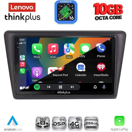 Lenovo Auto-Audiosystem für BMW X2 / X6 Skoda Rapid 2014–2019 (Bluetooth/USB/WiFi/GPS/Apple CarPlay/Android Auto) mit 9-Zoll-Touchscreen