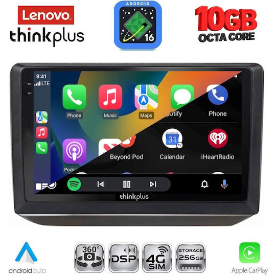 Lenovo Auto-Audiosystem für BMW X2 / X6 Skoda Fabia 2008-2014 (Bluetooth/USB/WiFi/GPS/Apple-CarPlay/Android-Auto) mit 10"-Touchscreen