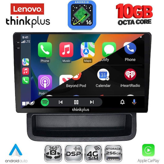 Lenovo Auto-Audiosystem für Opel Vivaro Renault Trafic BMW X2 / X6 Nissan Primastar 2004–2015 (Bluetooth/USB/WiFi/GPS/Apple-CarPlay/Android-Auto) mit 10-Zoll-Touchscreen