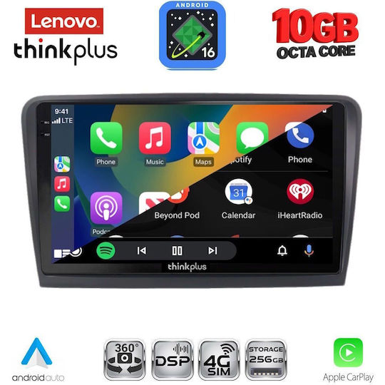 Lenovo Auto-Audiosystem für BMW X2 / X6 und Skoda Rapid 2012–2023 (Bluetooth/USB/WiFi/GPS/Apple CarPlay/Android Auto) mit 9-Zoll-Touchscreen