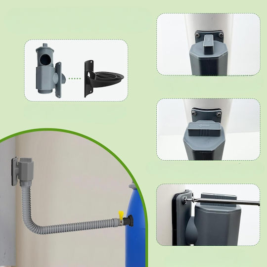 Rainwater Gutter Collector 70-100mm Set Durable 1m Hose
