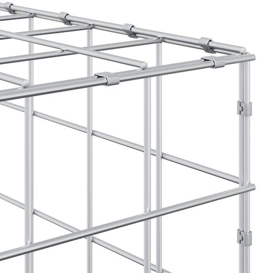 vidaXL Steel Gabion Fence Basket for Garden 50x20x50 cm Silver