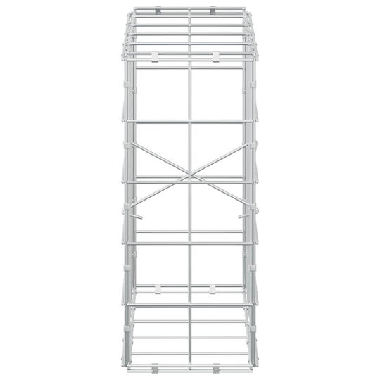 vidaXL Steel Gabion Fence Basket for Garden 50x20x50 cm Silver