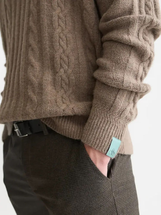 Langarm-Pullover in Braun
