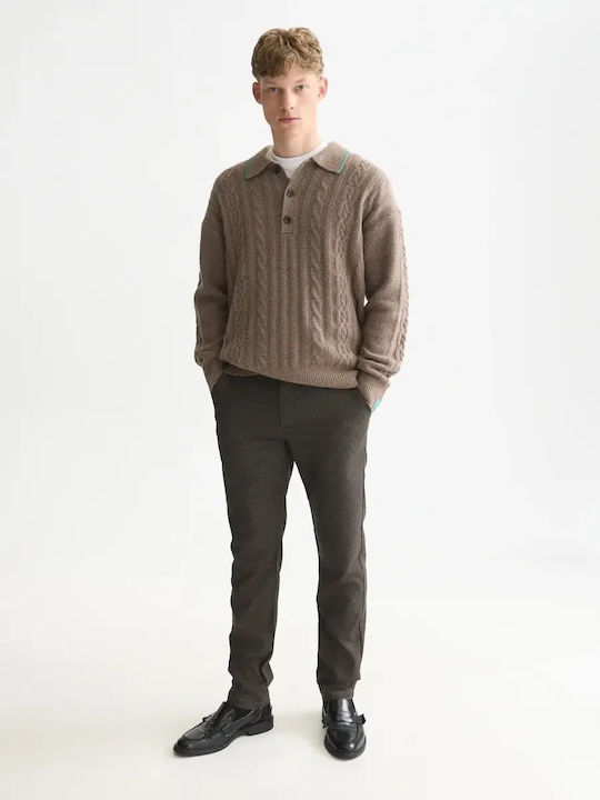 Langarm-Pullover in Braun