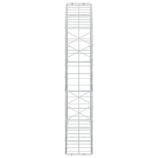 vidaXL Steel Gabion Box for Garden Fencing 100x20x100 cm Silver