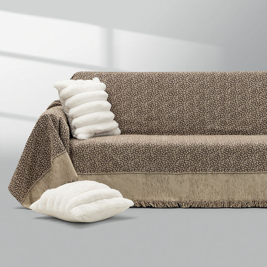 Lino Home Τριθέσιου Καναπέ Π180xΜ300cm Μόκα