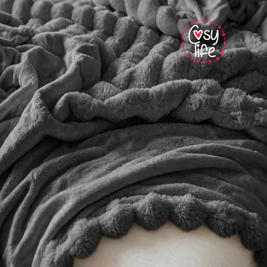 Cosy Life Super Double Sherpa Comforter 220x240 cm Dark Grey Cosy Life Super Double Sherpa Comforter 220x240 cm Dark Grey