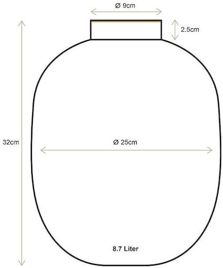 PiP Studio Βάζο Μεταλλικό Μπλε 25xΥ32cm