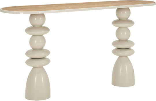 Metall-Konsolentisch Beige Braun L150xB45xH77,5 cm