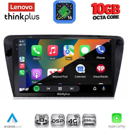 Lenovo Auto-Audiosystem für BMW X2 / X6 und Skoda Octavia 2013–2021 (Bluetooth/USB/WiFi/GPS/Apple CarPlay/Android Auto) mit 10-Zoll-Touchscreen
