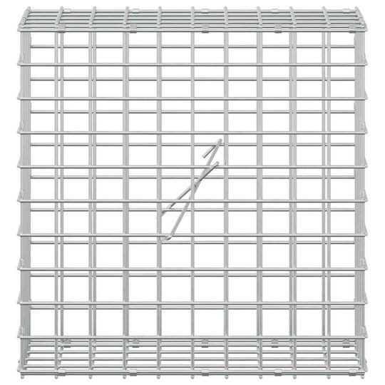 vidaXL Steel Gabion Basket for Garden Fencing 50x20x50 cm Silver
