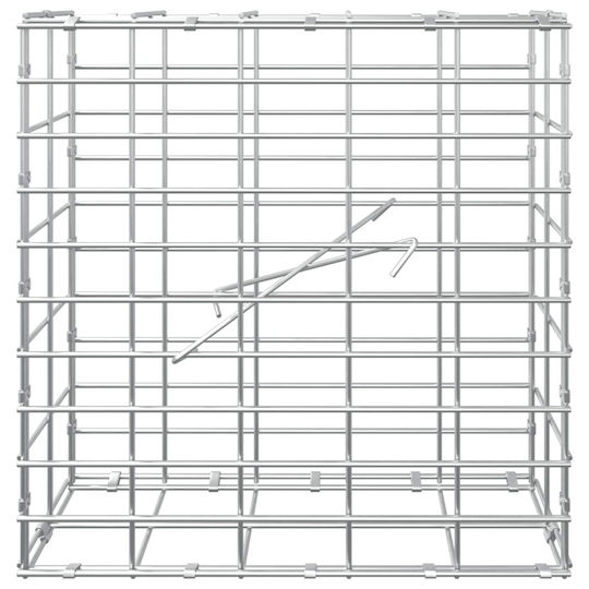 vidaXL Steel Gabion Basket for Garden Fencing 50x10x50 cm Silver