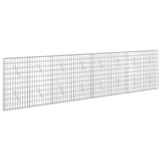 vidaXL Steel Gabion Basket for Garden Fence 10x10x100 cm Silver