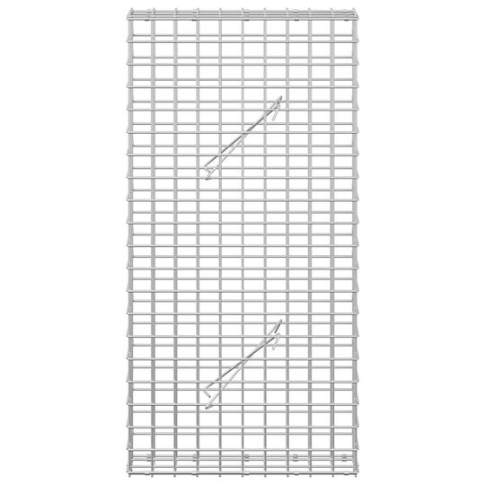 vidaXL Steel Gabion Box for Garden Fencing 50x10x100 cm Silver