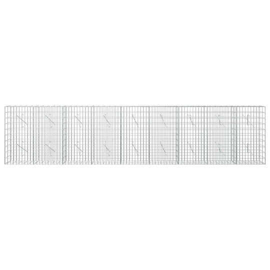 vidaXL Steel Gabion Box for Garden Fence 10x10x100 cm Silver