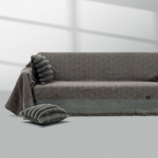 Lino Home Τριθέσιου Καναπέ Π180xΜ300cm Γκρι