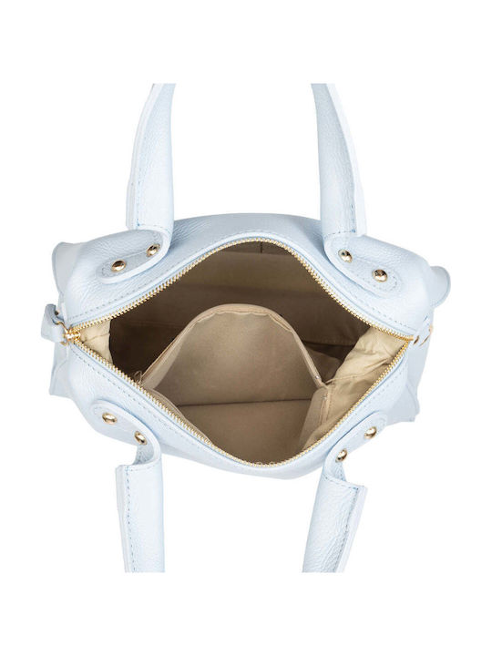 Nicoleta Leather Women's Shoulder Bag Light Blue