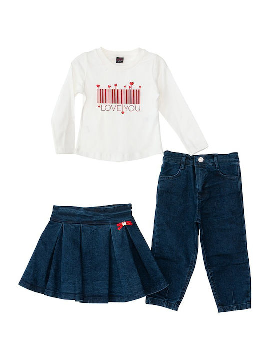 Restart Kinder-Set mit Rock & Mantel, 4-teilig, Blau