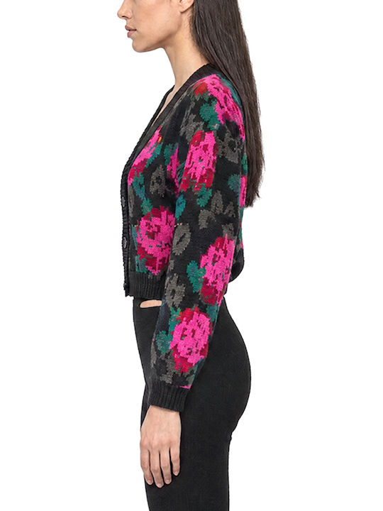 Women's Knitted Cardigan with Buttons Black