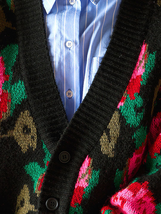 Women's Knitted Cardigan with Buttons Black