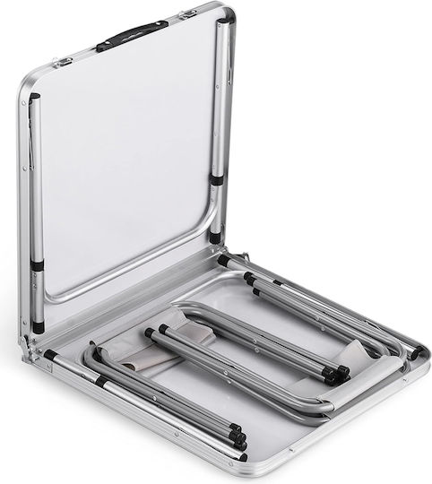 Bakaji Τραπέζι Αλουμινίου για Camping Πτυσσόμενο 120x54x50cm Γκρι